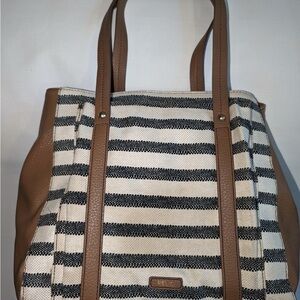 Relic By Fossil Bailey Shoulder Canvas Tote Handbag Striped 8 pocket 8 , medium